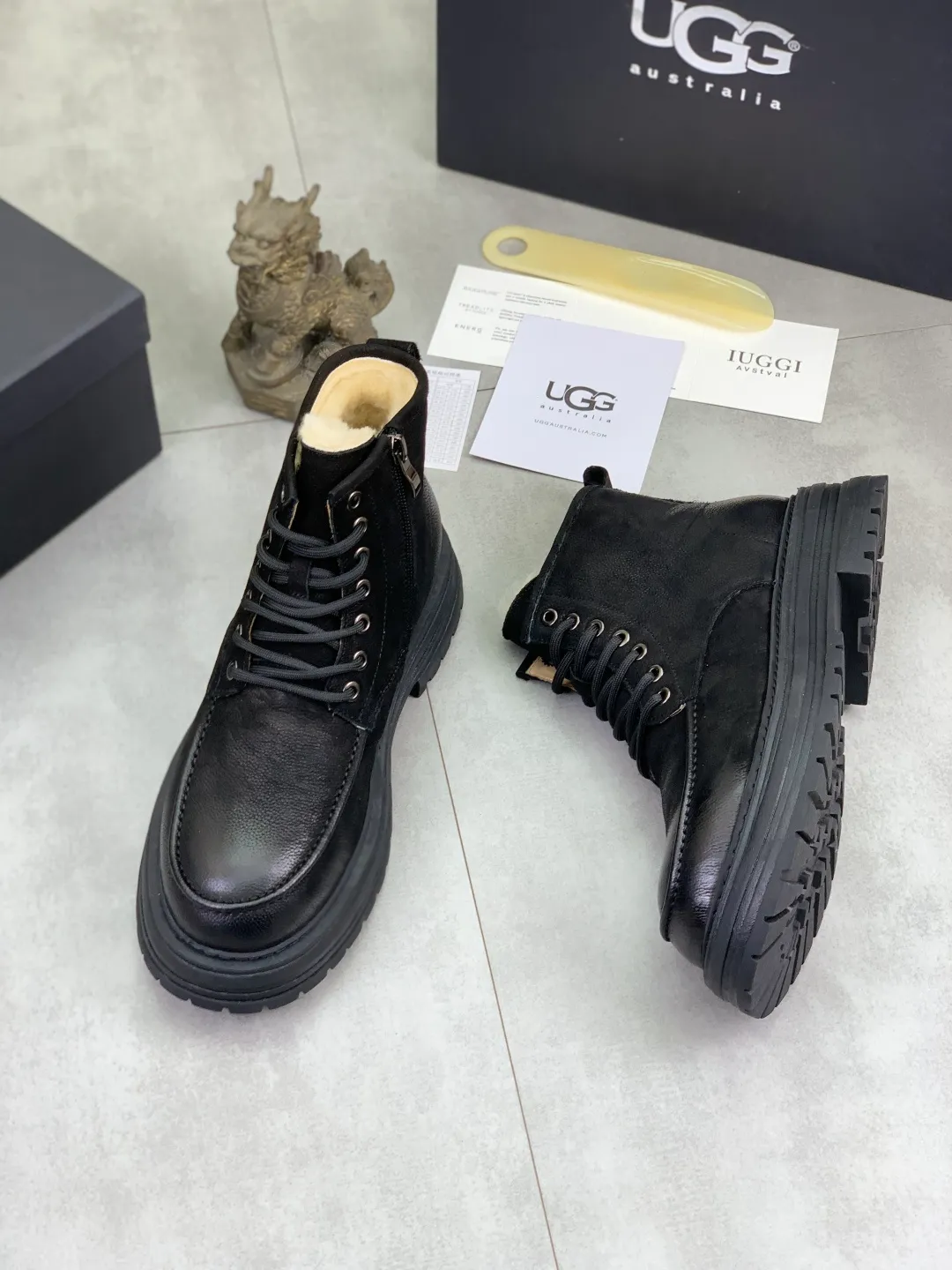 Men's men's shoes 💰P660 New arrival 🆕🆕🆕 IUGGI Men's British retro Martin boots Winter new men's outdoor hiking boots First layer of cowhide on the outside and wool on the inside Comfortable and warm Rubber sole sole Non-slip and firm Trendy and fashionable Casual and versatile Size: 38-44 (45 customized) Color: three colors